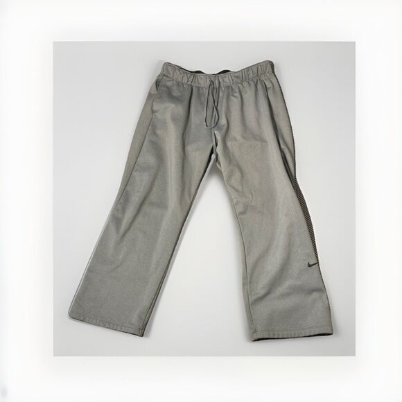 Nike Performance‎ Sweatpants Mens XL Gray Black Swoosh Elastic Waist Draw String - Picture 1 of 5